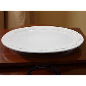 Over & Back Ceramic Thanksgiving Dinner Melamine 18" Serving Platter
